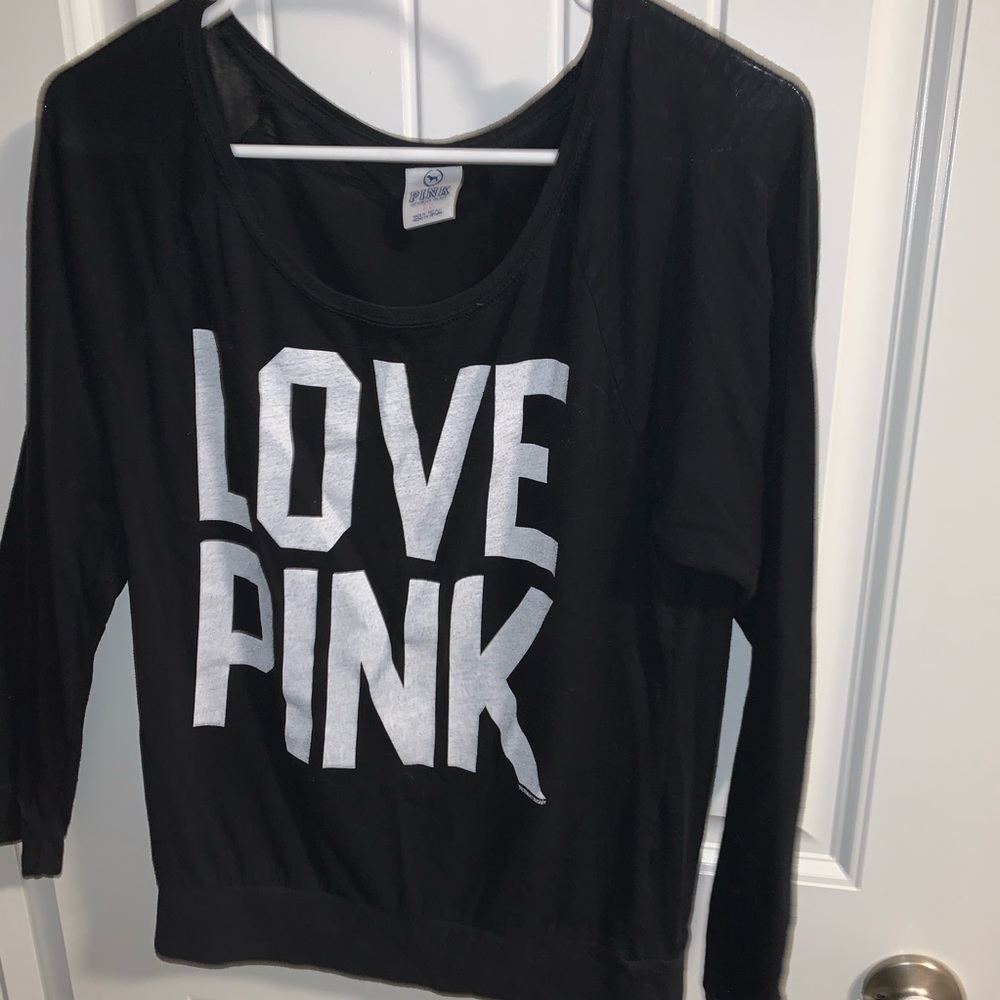 VS PINK long sleeve shirt black and white